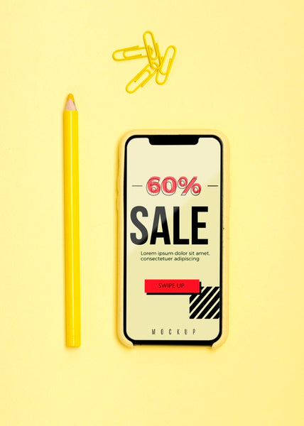 Free Mobile With Online Shoppings Psd