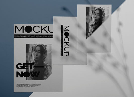 Free Mock Up Brochure Shadow Overlay Concept Psd