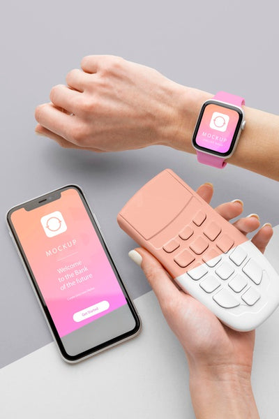 Free Mock-Up E-Payment With Smartwatch Psd