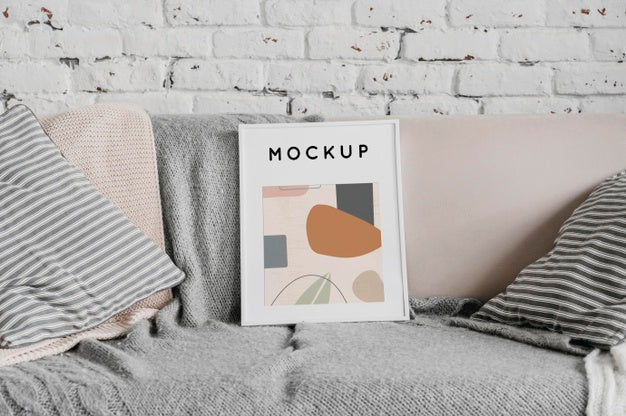 Free Mock Up Frame On Couch Psd