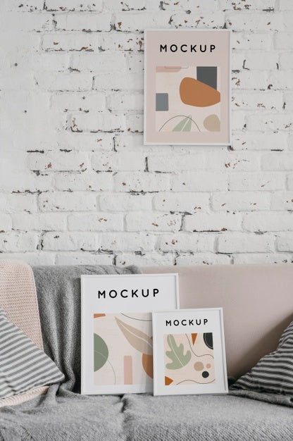 Free Mock Up Frame On Couch Psd