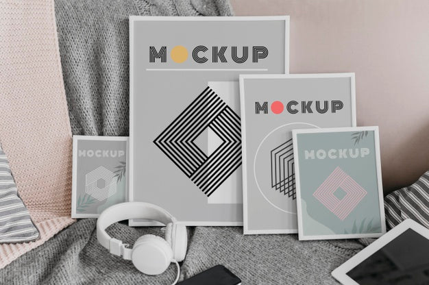 Free Mock Up Frame On Couch Psd