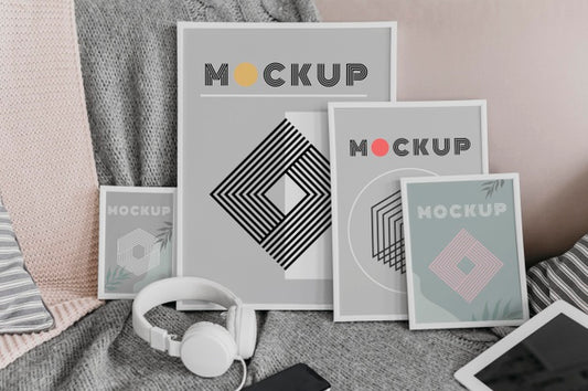 Free Mock Up Frame On Couch Psd