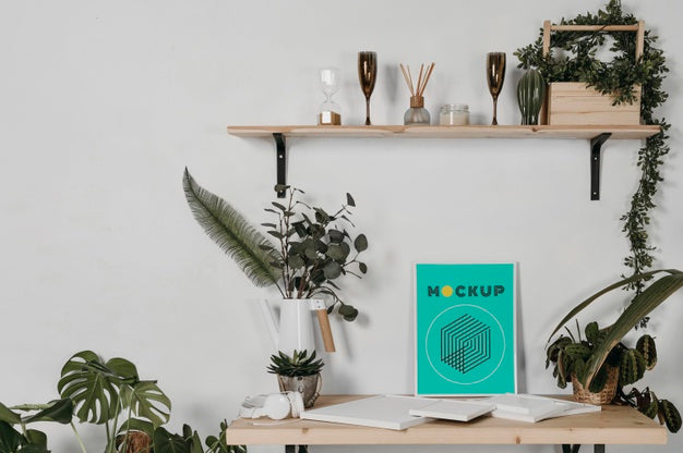 Free Mock Up Frame On Desk Psd