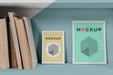 Free Mock Up Frame On Shelf Psd