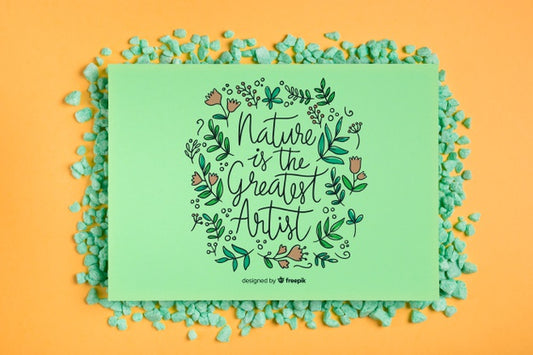 Free Mock-Up Frame With Inspirational Message Psd