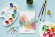Free Mock-Up Notebook With Watercolors Psd
