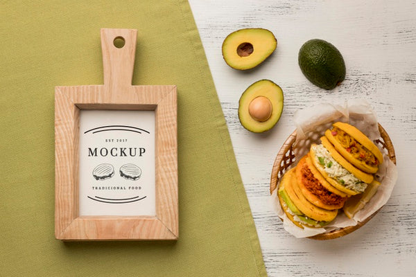 Free Mock-Up Of Avocado And Tortillas Psd
