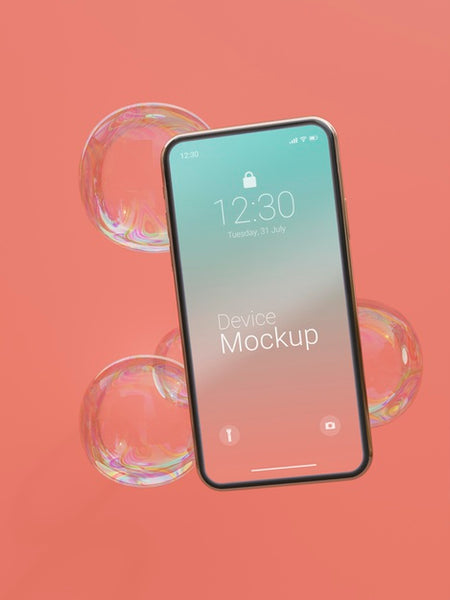 Free Mock-Up Smartphone With Abstract Liquids Psd