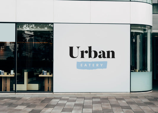 Free Mockup Of A Restaurant Wall Signage Psd