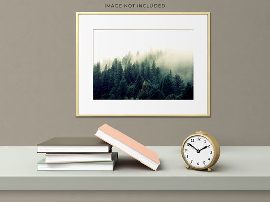 Free Mockup Poster Frame In The Empty Wooden Frame Standing On Living Room Modern Interior. Psd