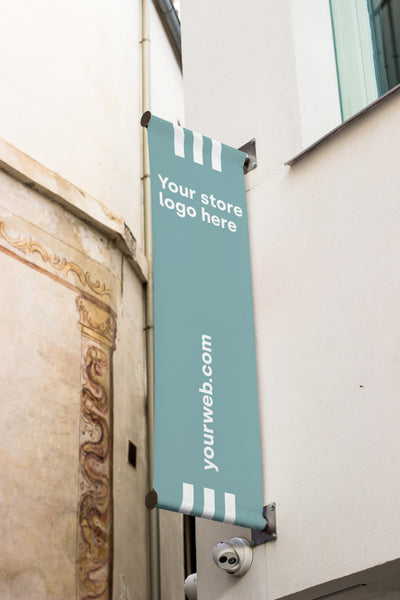 Free Mockup Sign Outside Shop Psd