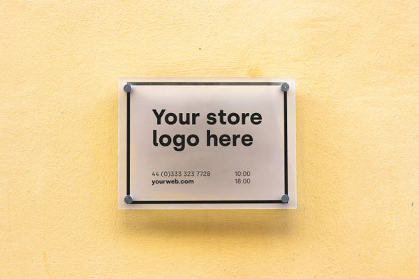 Free Mockup Sign Outside Shop Psd