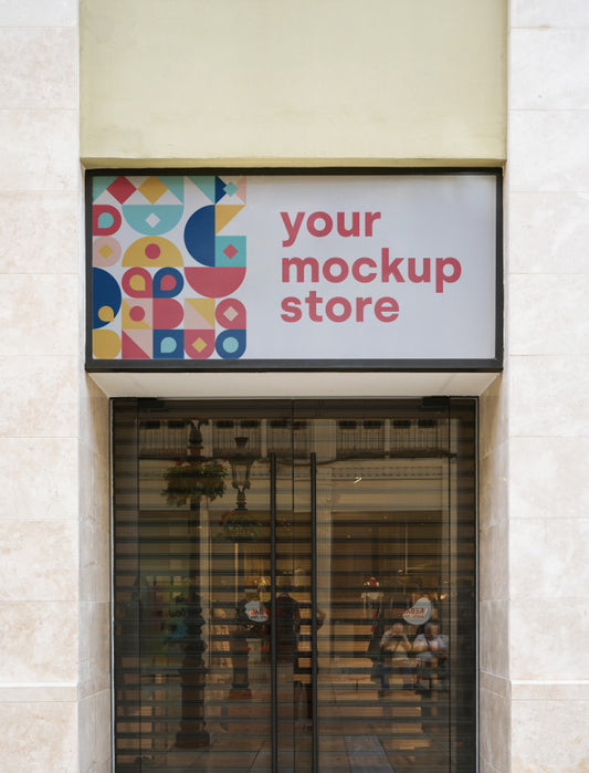Free Mockup Sign Store City Psd