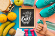Free Mockup With Slate And Hand Making Gesture Psd