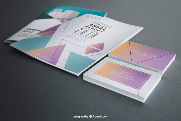 Free Mockup With Two Covers And Business Cards Psd