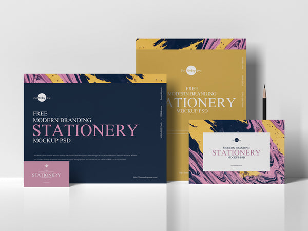 Free Modern Branding Stationery Mockup Psd