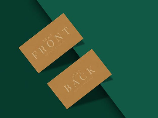 Free Modern Business Card Mock-Up Design For Presentation Branding, Corporate Identity, Personal With Shadow Overlay Psd