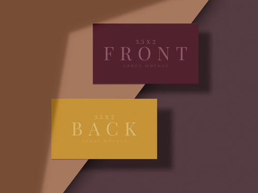 Free Modern Business Card Mock-Up Design For Presentation Branding, Corporate Identity, Personal With Shadow Overlay Psd