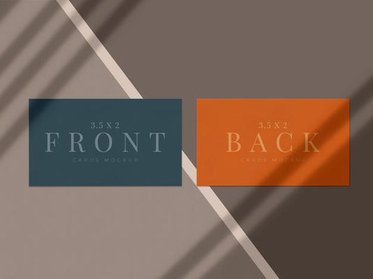 Free Modern Business Card Mock-Up Design For Presentation Branding, Corporate Identity, Personal With Shadow Overlay Psd