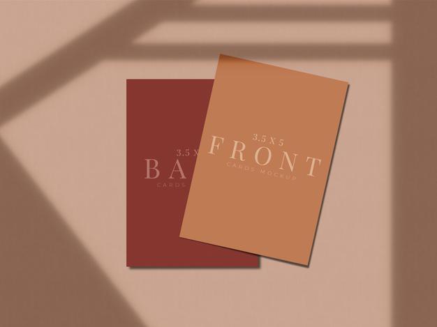 Free Modern Business Card Mock-Up Design For Presentation Branding, Corporate Identity, Personal With Shadow Overlay Psd