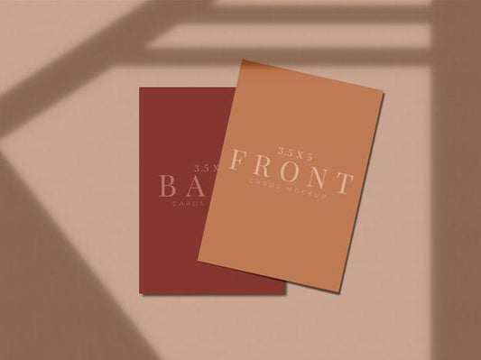 Free Modern Business Card Mock-Up Design For Presentation Branding, Corporate Identity, Personal With Shadow Overlay Psd