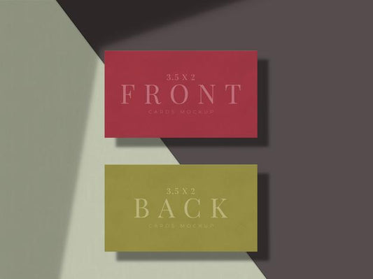 Free Modern Business Card Mock-Up Design For Presentation Branding, Corporate Identity, Personal With Shadow Overlay Psd