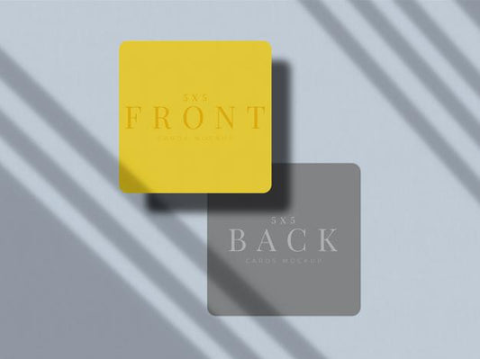 Free Modern Business Card Mock-Up Design For Presentation Branding, Corporate Identity, Personal With Shadow Overlay Psd