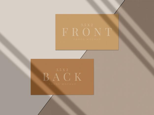 Free Modern Business Card Mock-Up Design For Presentation Branding, Corporate Identity, Personal With Shadow Overlay Psd