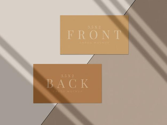 Free Modern Business Card Mock-Up Design For Presentation Branding, Corporate Identity, Personal With Shadow Overlay Psd