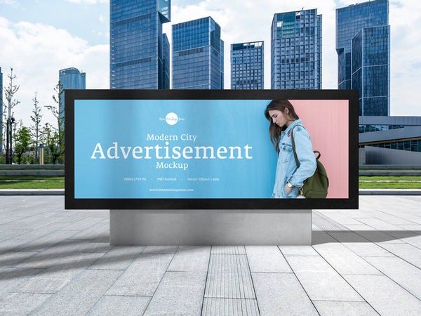 Free Modern City Advertisement Billboard Mockup