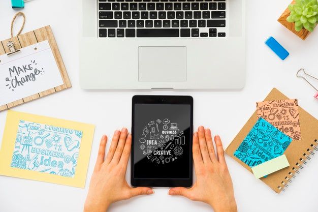Free Modern Devices On Desk For Work Psd
