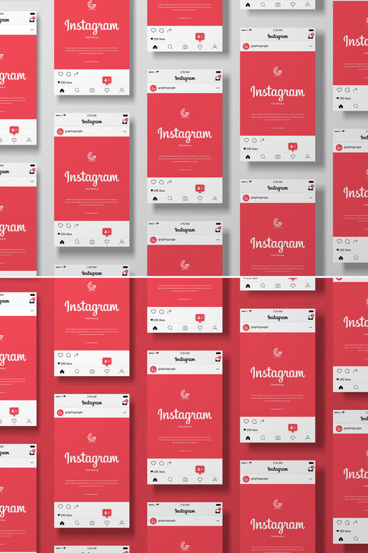 Free Modern Grid Instagram Post Mockup