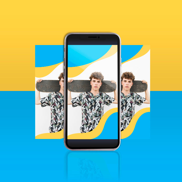 Free Modern Instagram Post Template With Smartphone Psd