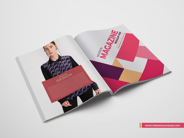 Free Modern Open Magazine Mockup Psd