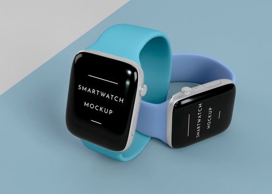 Free Modern Smartwatches With Screen Mock-Up Assortment Psd