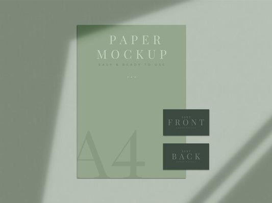 Free Modern Stationery Mock-Up Design For Branding, Corporate Identity, Graphic Designers Presentations With Shadow Overlay Psd