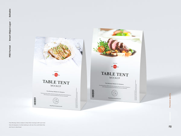 Free Modern Table Tent Mockup