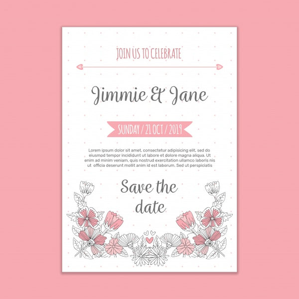 Free Modern Wedding Invitation Mockup Psd