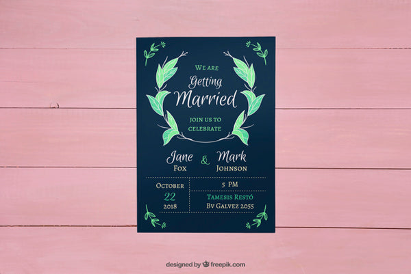 Free Modern Wedding Invitation Mockup Psd