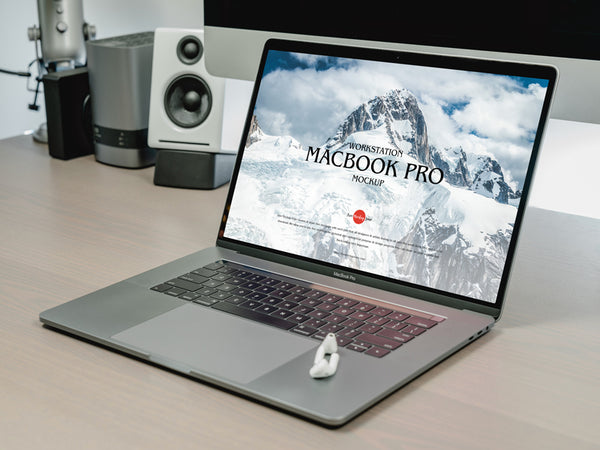 Free Modern Workstation Macbook Pro Mockup