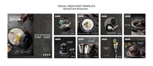 Free Moody Food Restaurant Social Media Post Psd