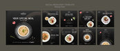 Free Moody Food Restaurant Social Media Post Template Concept Mock-Up Psd
