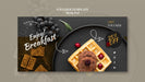 Free Moody Food Restaurant Voucher Template Concept Mock-Up Psd