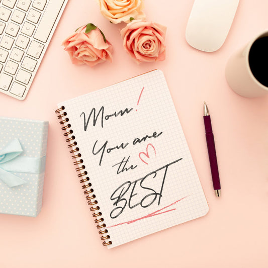 Free Mother'S Day Mockup Notebook With Roses Psd