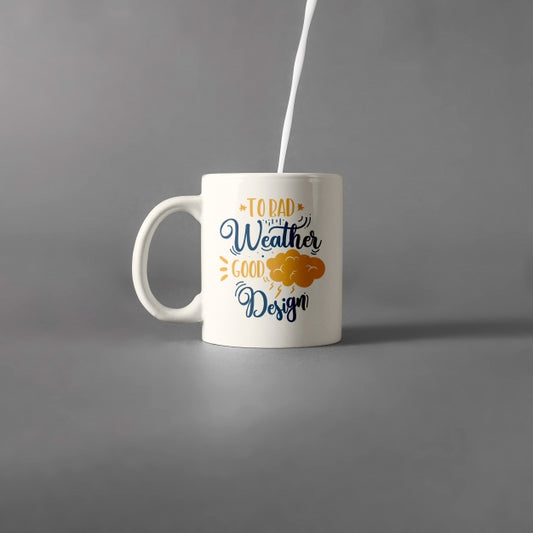 Free Mug Mockup With Milk Psd