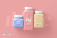 Free Multi Size Square Pill Supplement Bottle Mockup Psd