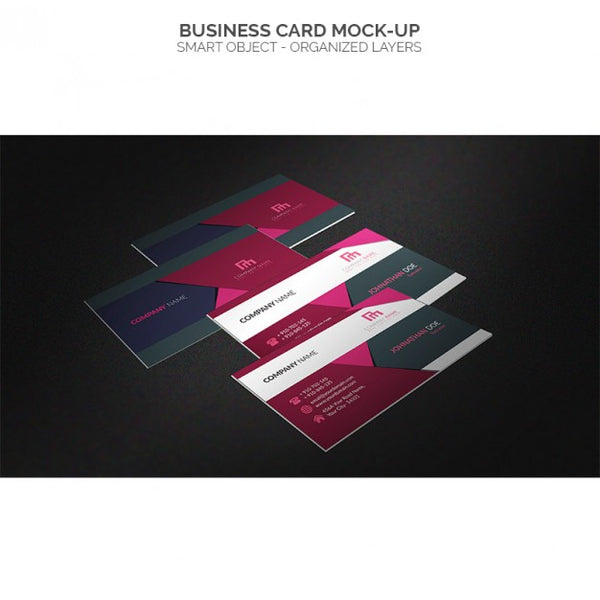 Free Multicolor Business Card Mock Up Psd