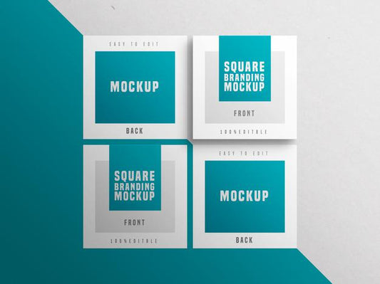 Free Multiple Square Business Card Mockup Psd