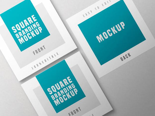 Free Multiple Square Business Card Mockup Psd